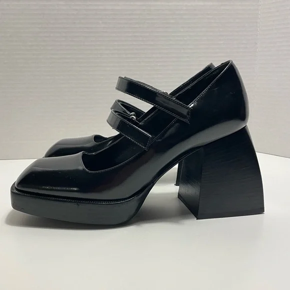 NODALETO Bulla Babies Mary Jane Platform Heels | Black Gloss Leather | EU 38 - Picture 6 of 11